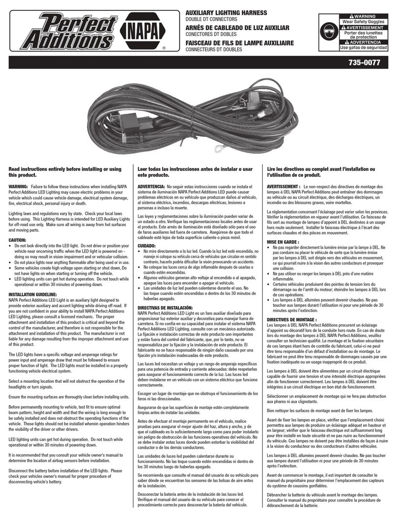 Napa Perfect Additions 735-0077 quick start guide
