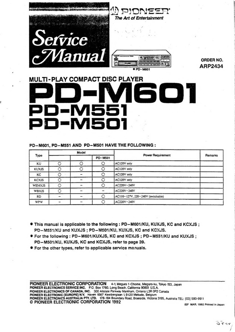 Pioneer PD-M601 User manual