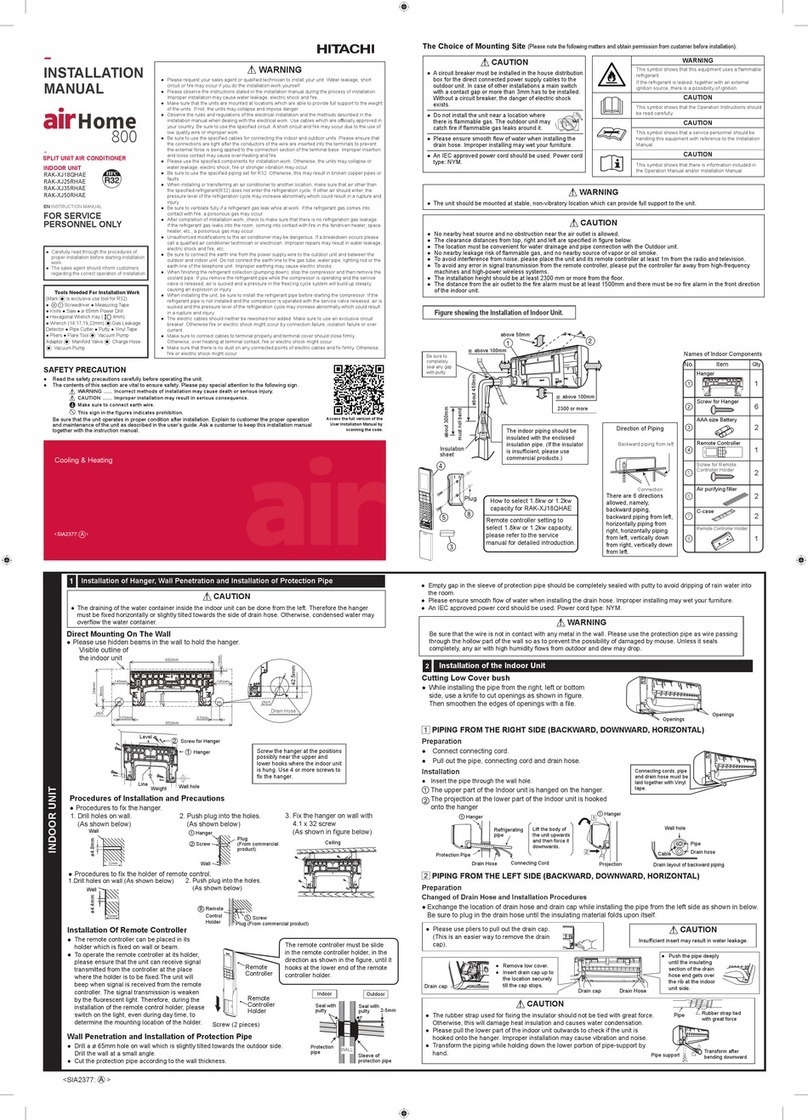 Hitachi airHome 800 User manual Hitachi airHome 800 User manual