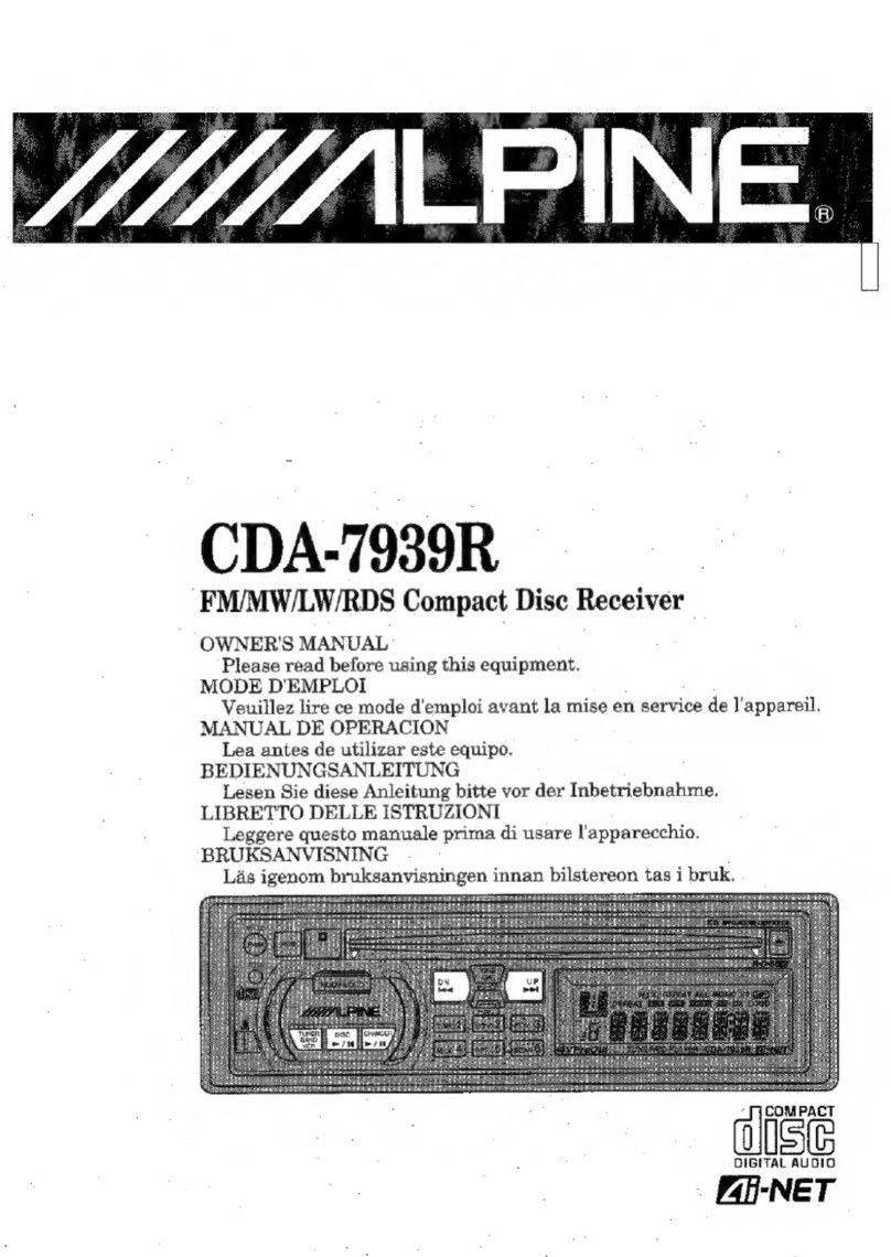 Alpine CDA-7939R owner's manual