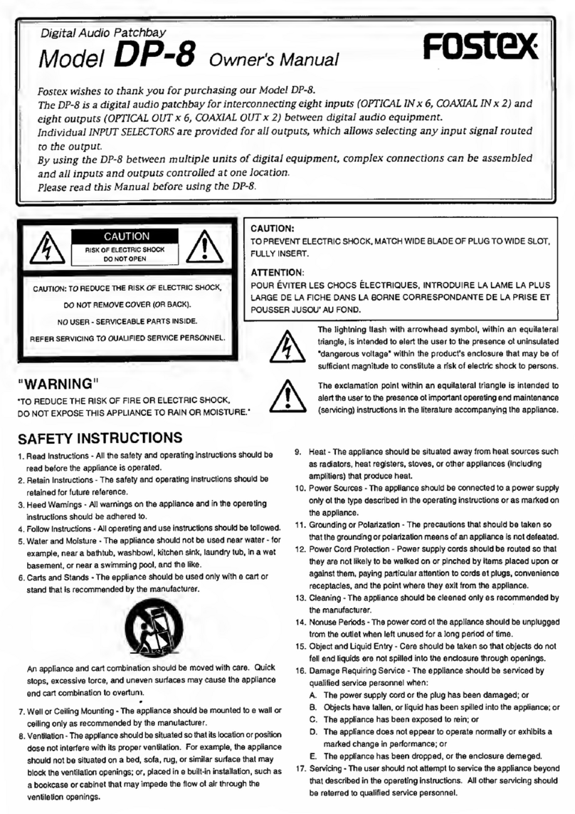 Fostex DP-8 User manual