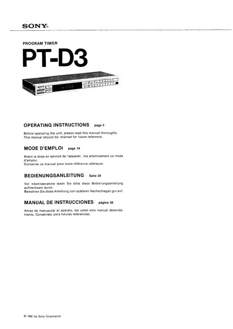Sony PT-D3 operating instructions