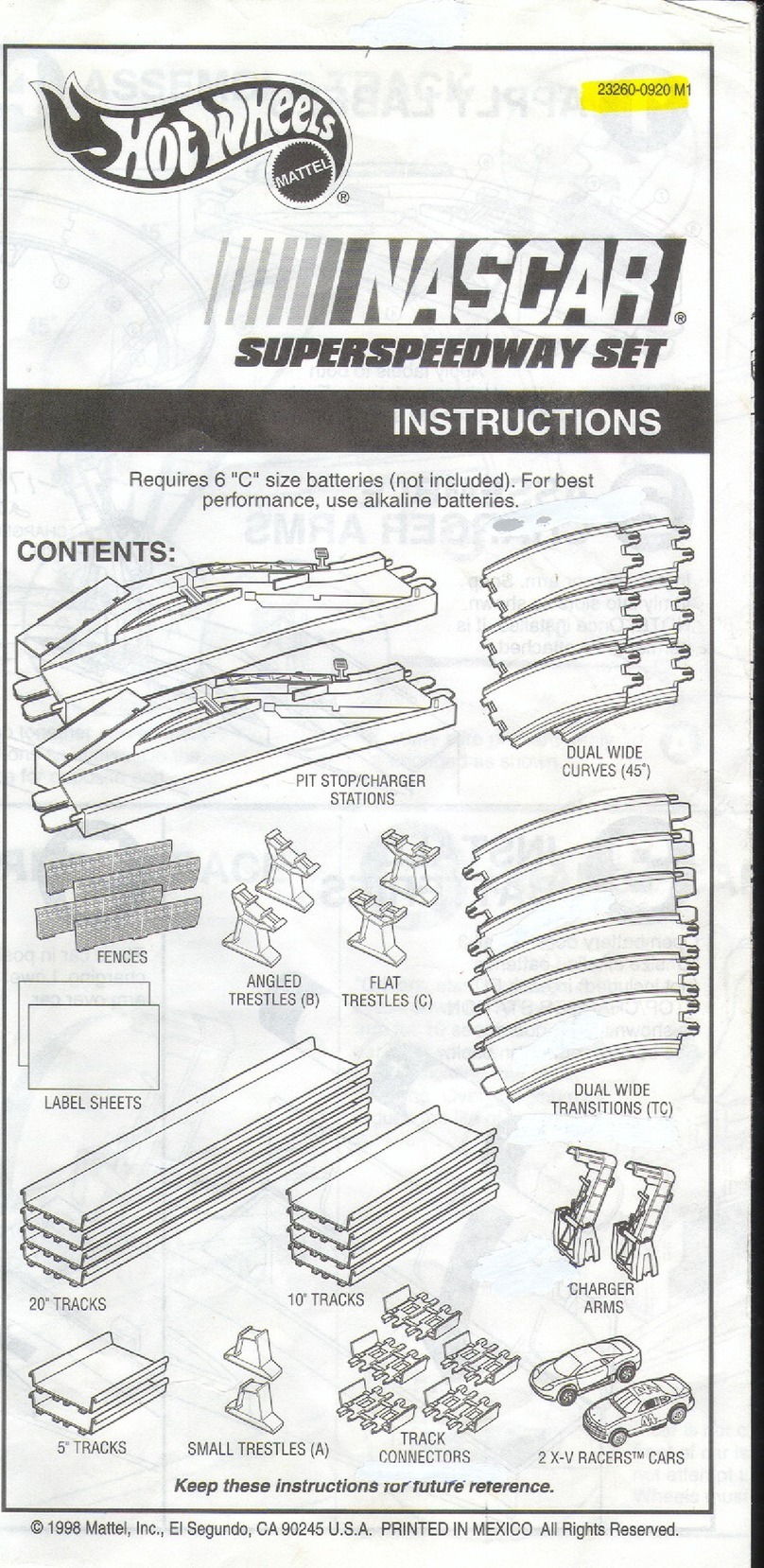 Mattel HotWheels NASCAR SUPERSPEEDWAY SET User manual
