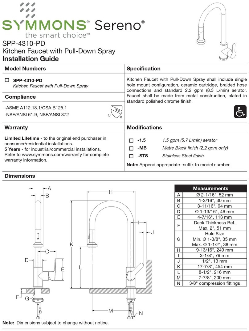 Symmons Sereno SPP-4310-PD User manual
