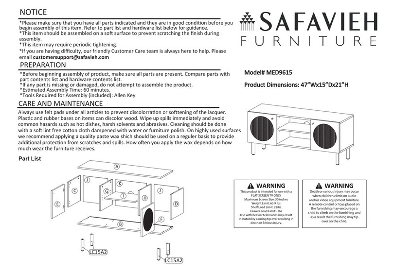 Safavieh Ophelia MED9615 User manual Safavieh Ophelia MED9615 User manual