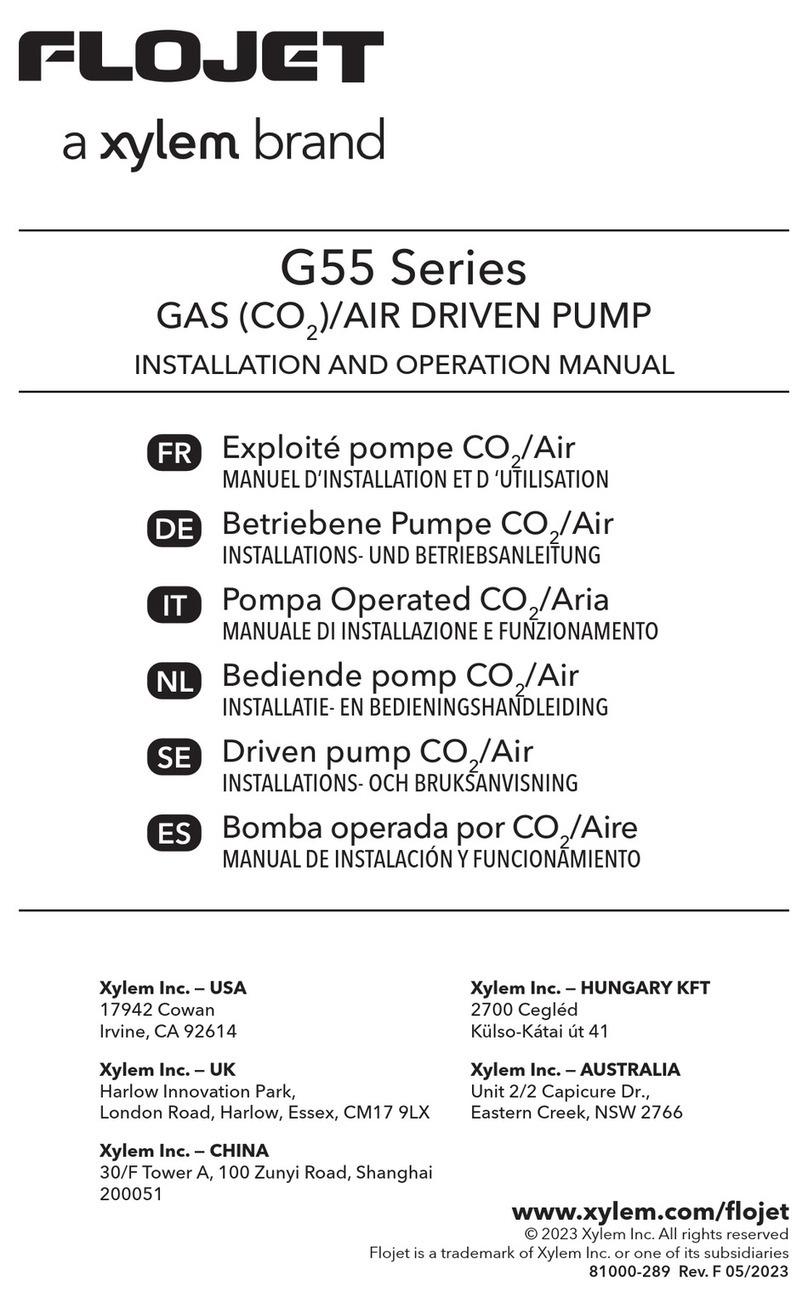 Xylem Flojet G55 Series Installation and operation manual