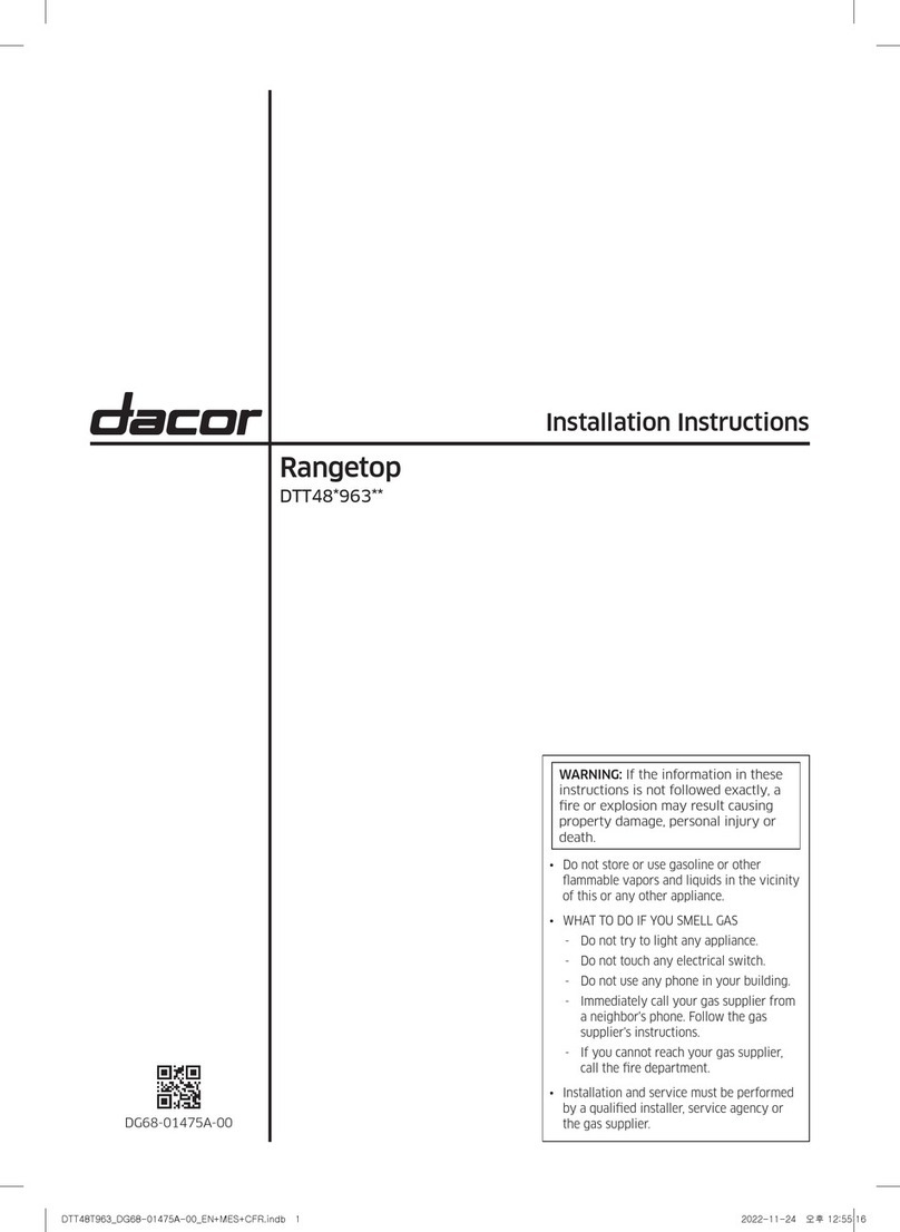 Dacor DTT48 963 Series installation instructions