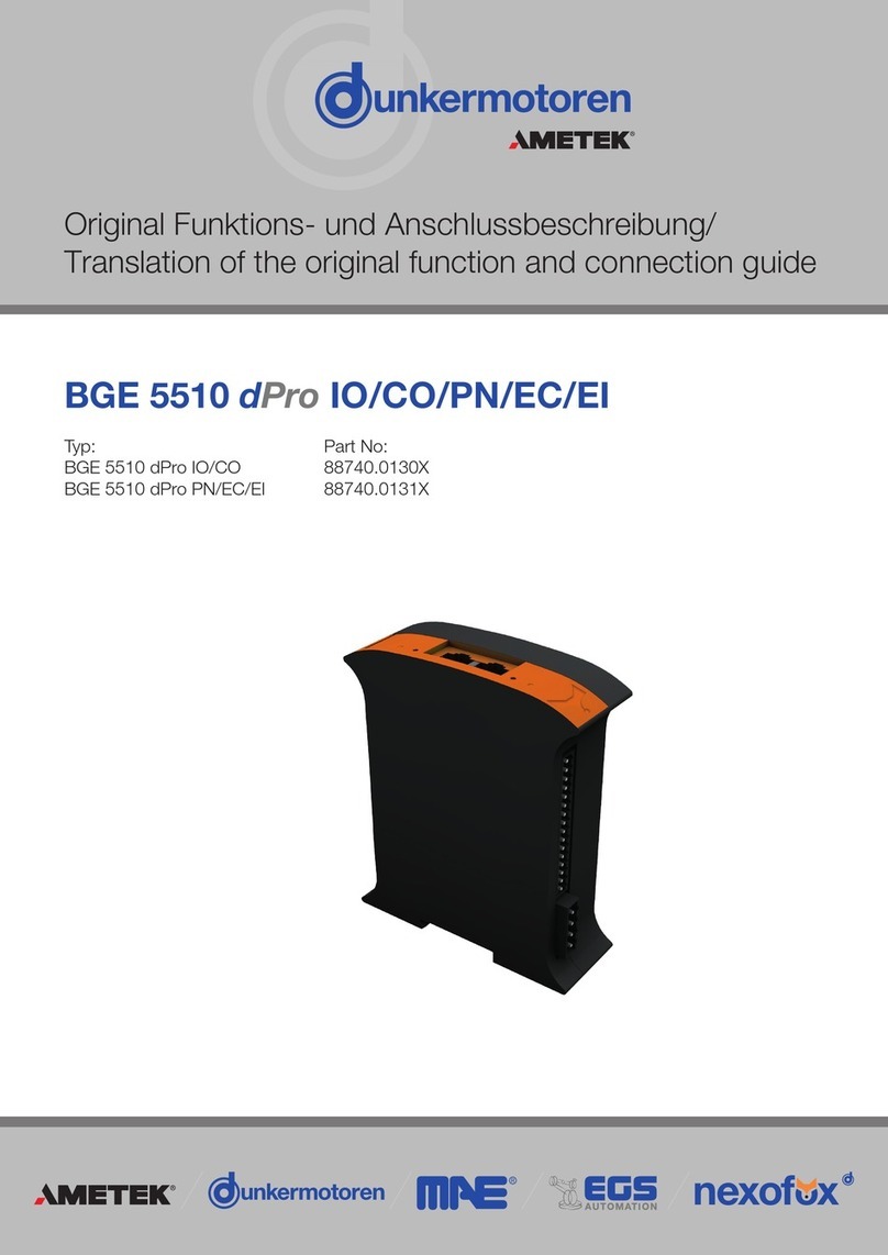 Ametek Dunkermotoren BGE 5510 dPro IO/CO User manual