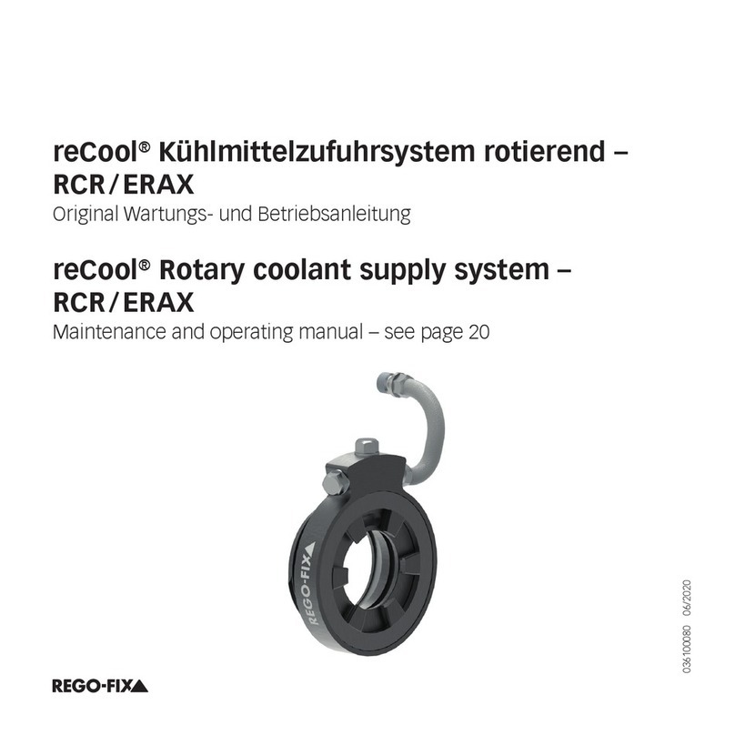 Rego-fix reCool RCR/ERAX Operating and maintenance manual