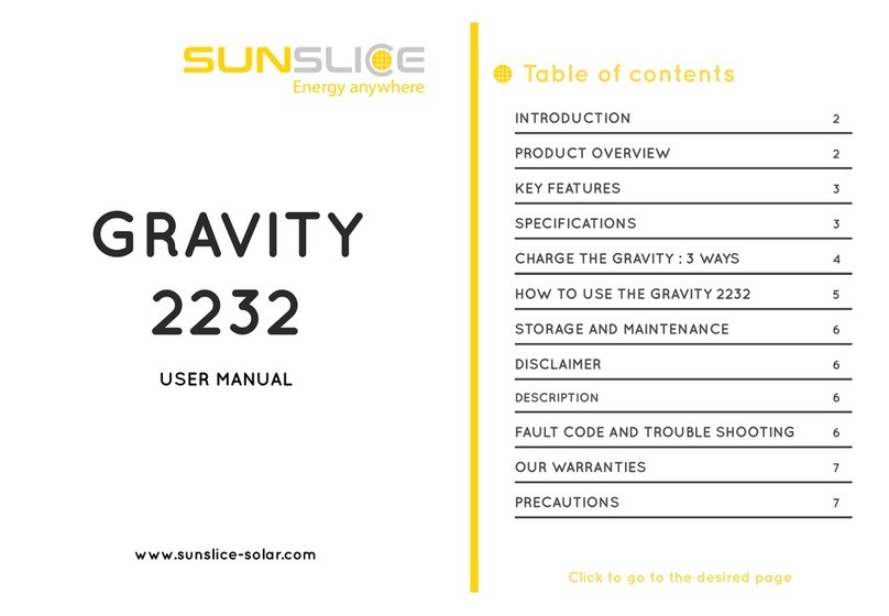 SUNSLICE GRAVITY 2232 user manual