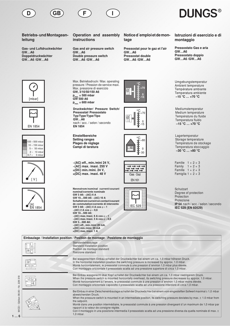 Dungs GW A6 Series Operation and assembly instructions Dungs GW A6 Series Operation and assembly instructions