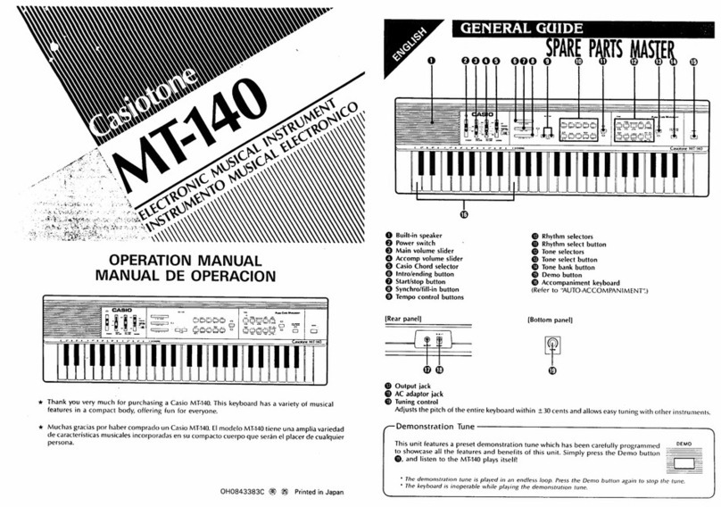 Casio Casiotone MT-140 User manual Casio Casiotone MT-140 User manual