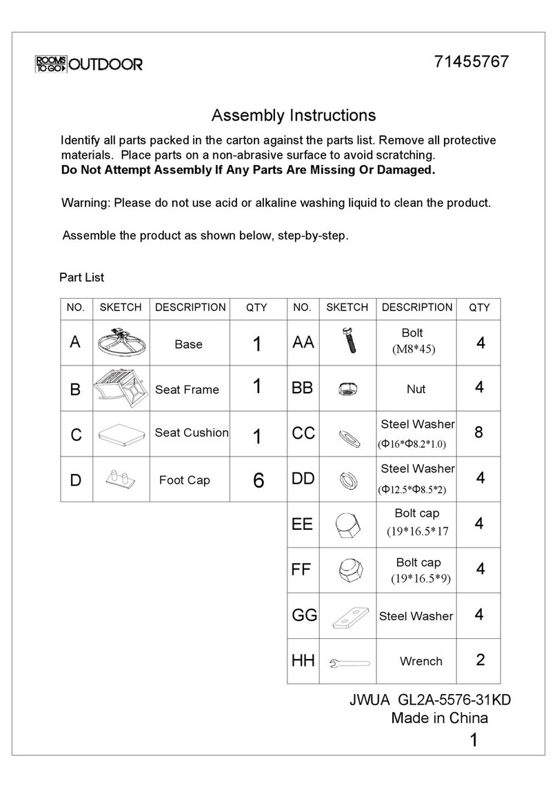 ROOMS TO GO 71455767 User manual