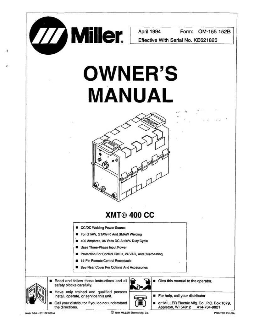 Miller XMT 400 CC owner's manual