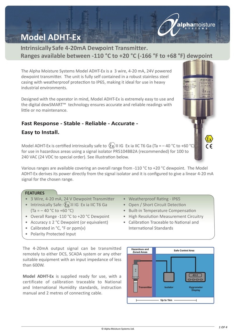 Alpha Moisture Systems ADHT-E Series User manual