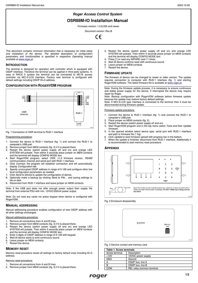 Roger OSR88M-IO User manual