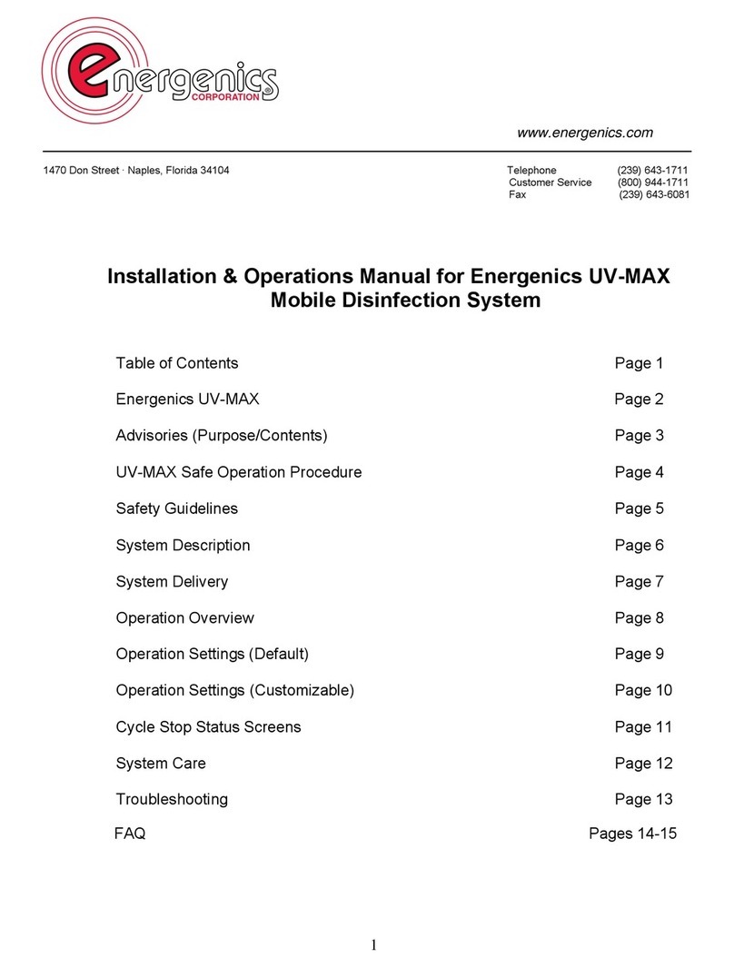 Energenics UV-MAX Installation & operation manual