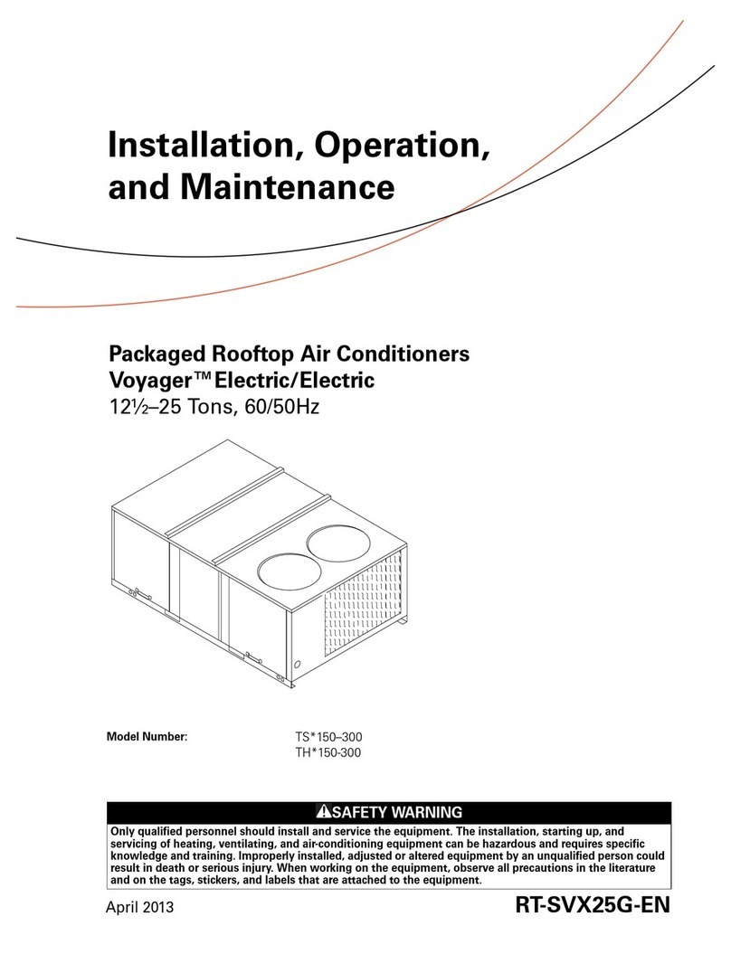 Trane Voyager TS 150F Series Installation and operating instructions