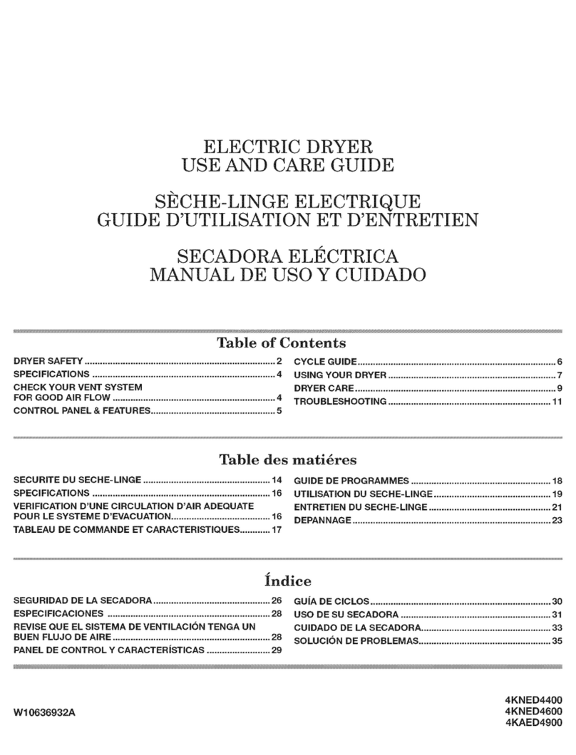 Whirlpool 4KNED4400 Use and care guide Whirlpool 4KNED4400 Use and care guide