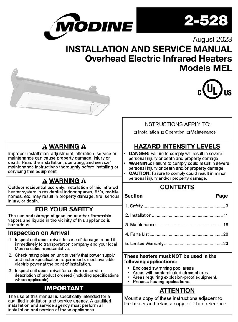 Modine Manufacturing MELMEL-24B1-120 Series Installation and service manual