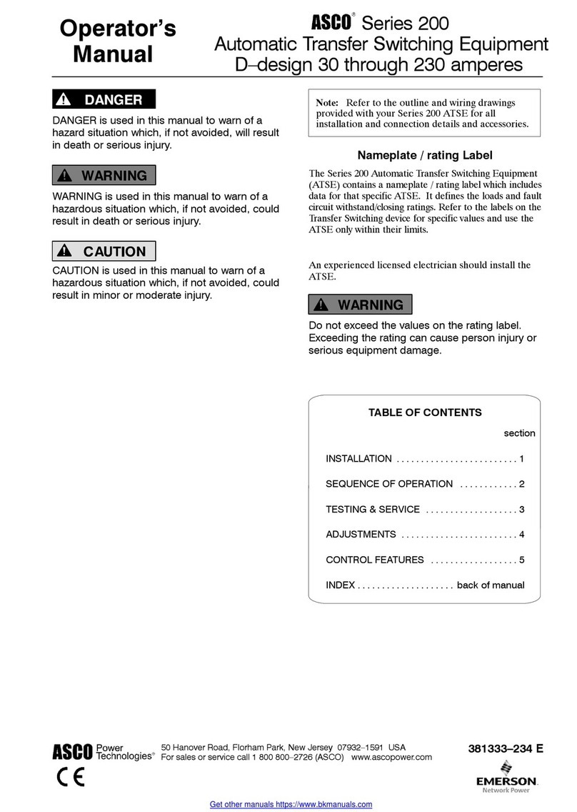 Asco 200 Series Operator's manual