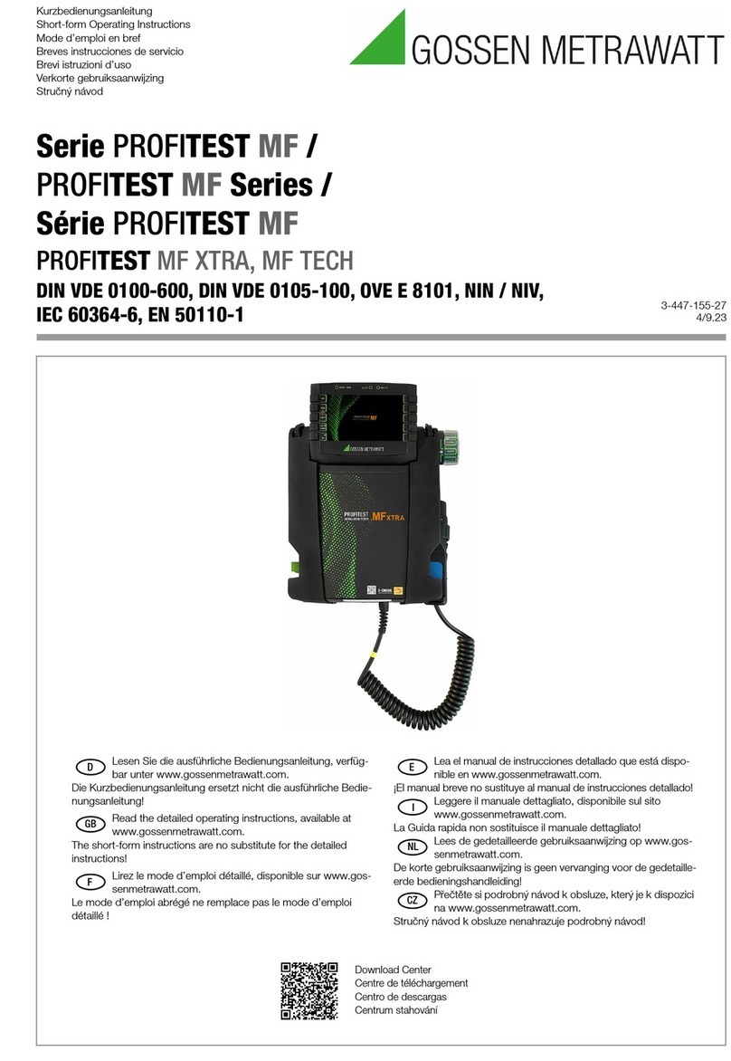 Gossen MetraWatt PROFITEST MF Series Operating instructions Gossen MetraWatt PROFITEST MF Series Operating instructions
