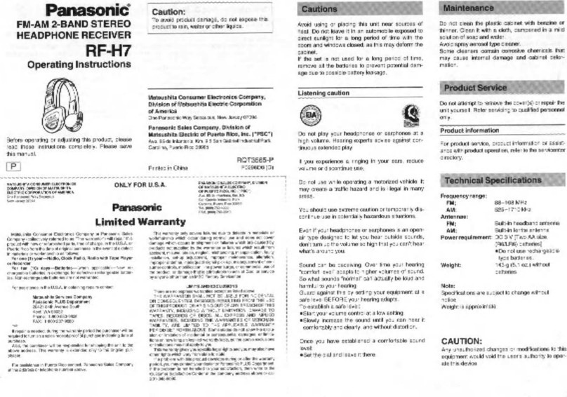 Panasonic RF-H7 User manual