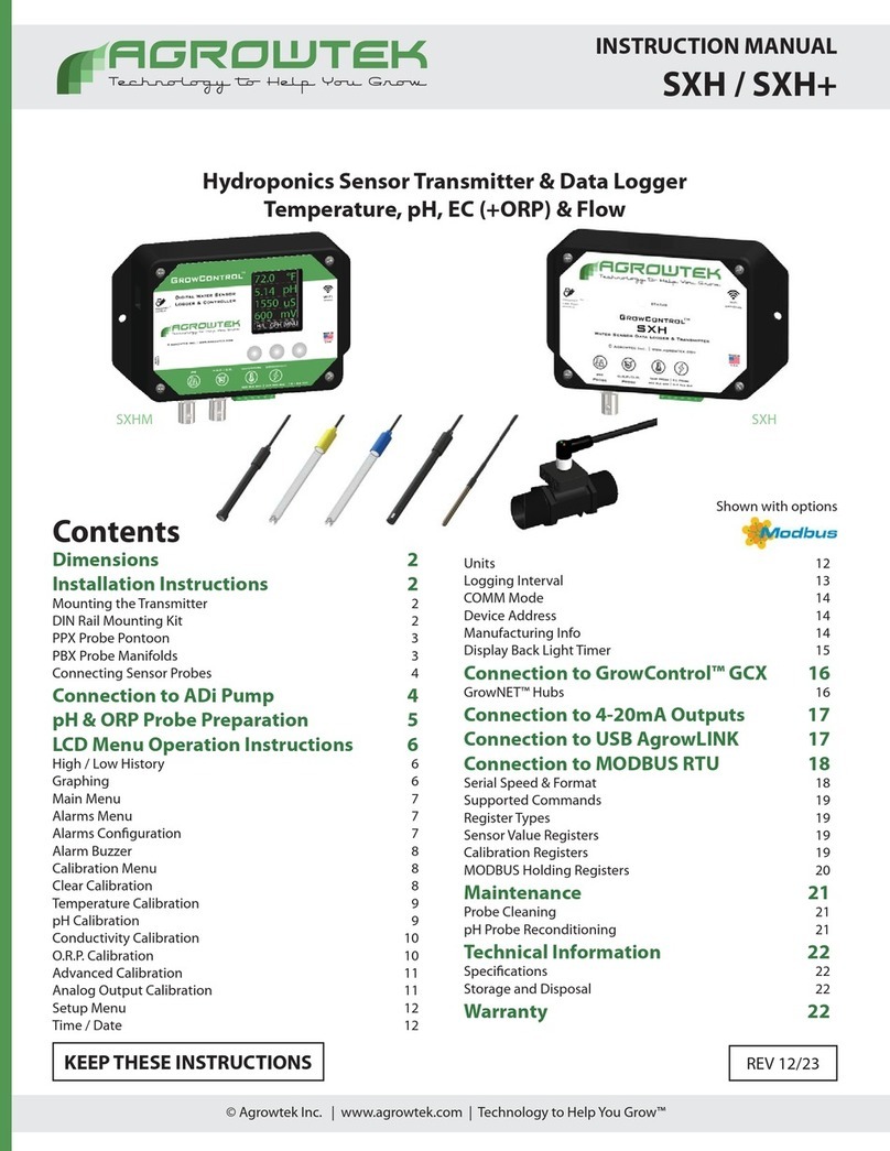 Agrowtek SXH instruction manual