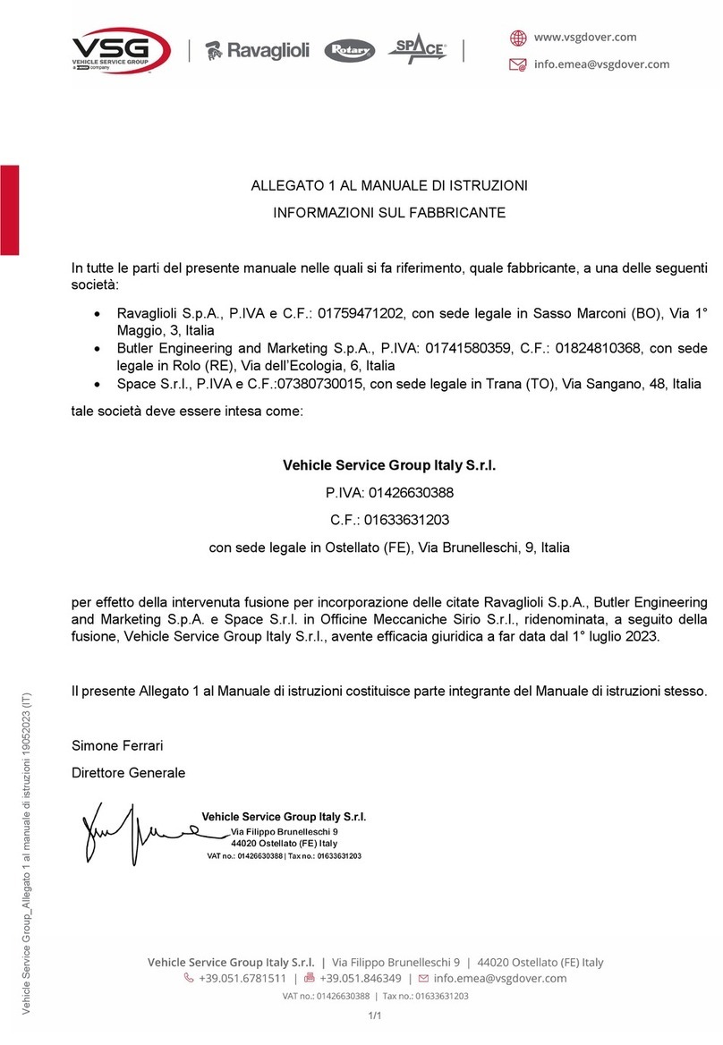 Dover Ravaglioli VSG J50HE User manual