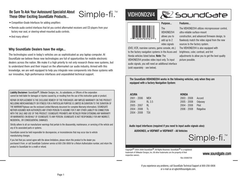 SoundGate Simple-Fi VIDHOND2V4 manual