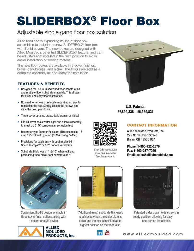Allied Moulded Products SLIDERBOX SBFB-1N manual