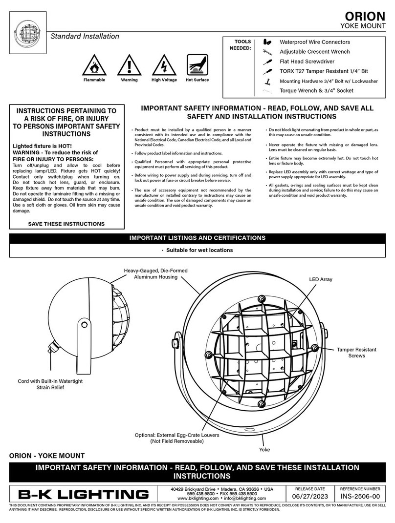 B-K lighting ORION User manual