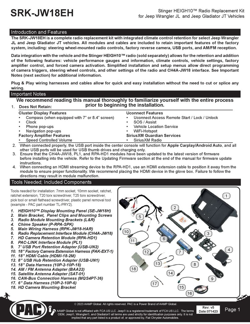 PAC SRK-JW18EH User manual