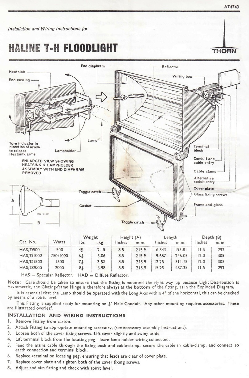Thorn HALINE T-H Assembly instructions