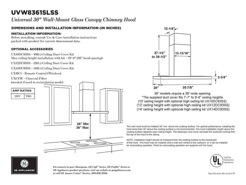 GE Universal UVW8361SLSS Service manual