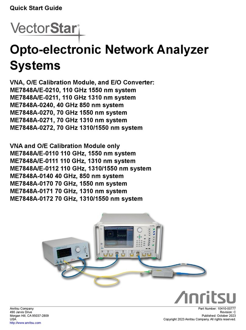 Anritsu Company VectorStar ME7848A/E-0210 quick start guide