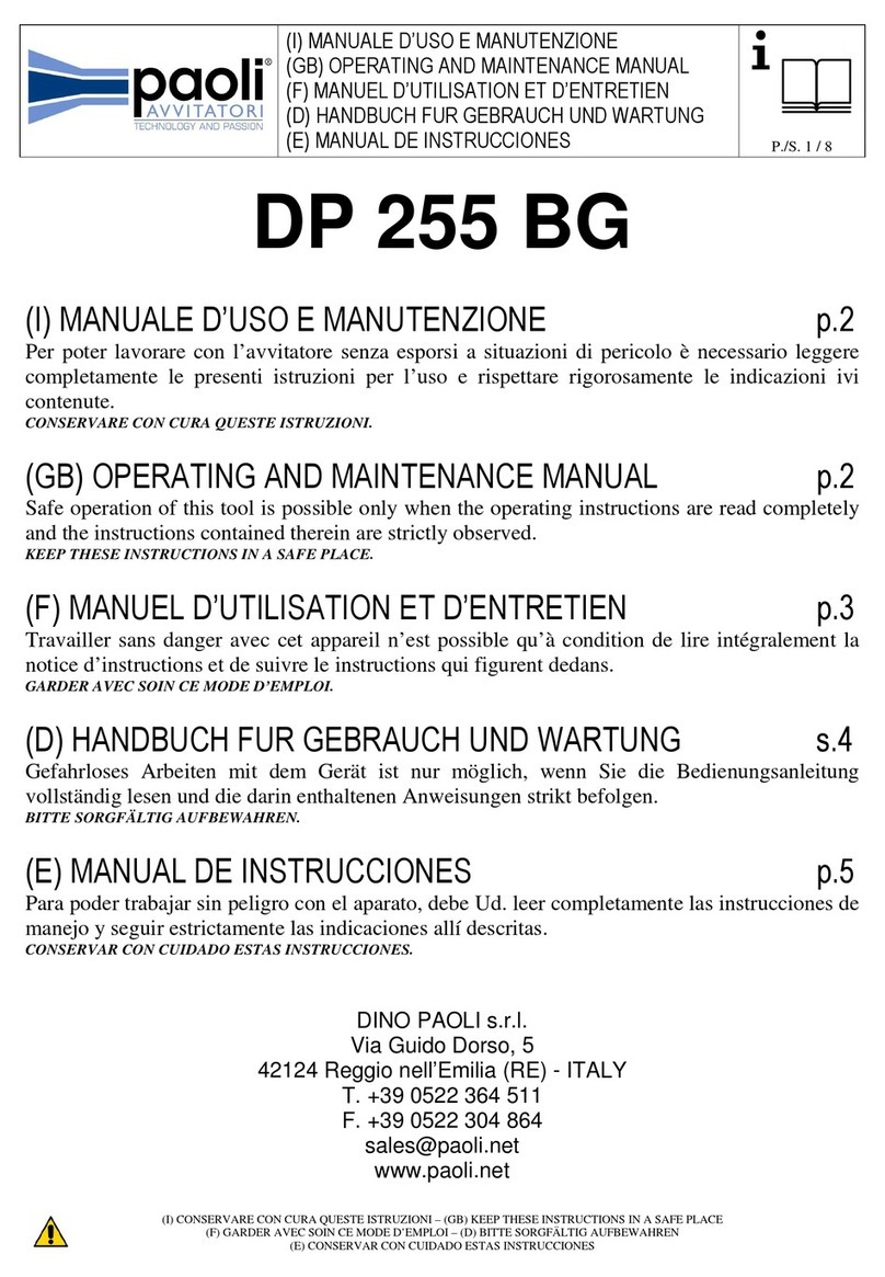 DINO PAOLI DP 255 BG Operating instructions