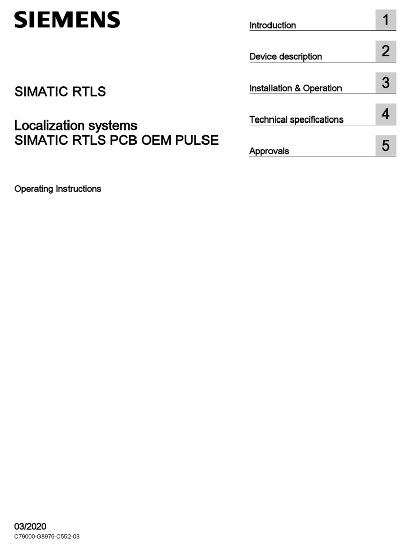 Siemens SIMATIC RTLS PCB OEM PULSE User manual Siemens SIMATIC RTLS PCB OEM PULSE User manual