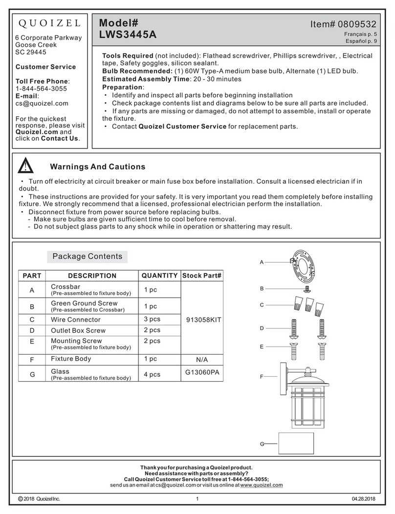 Quoizel LWS3445A installation instructions