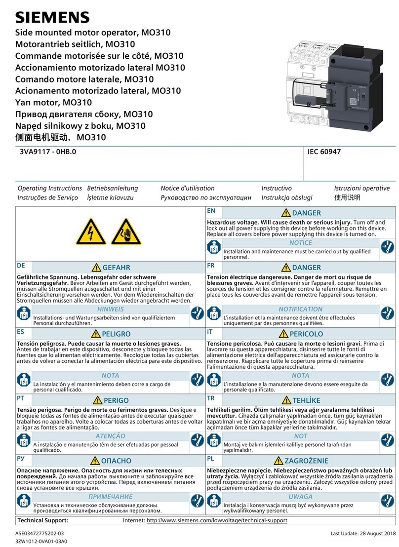Siemens 3VA9117-0HB 0 Series User manual