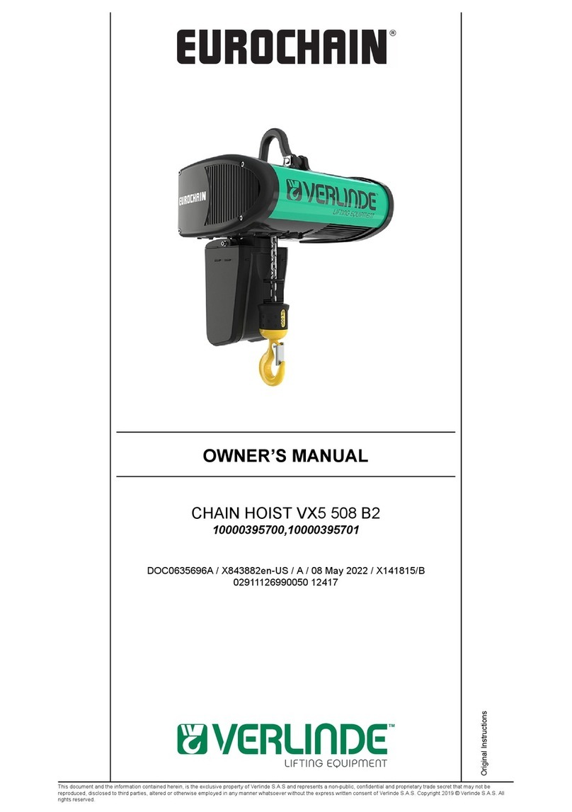 Verlinde EUROCHAIN VX5 508 B2 owner's manual