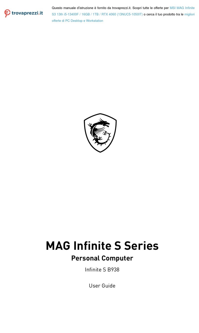 MSI MAG Infinite S3 13th i5-13400F User manual