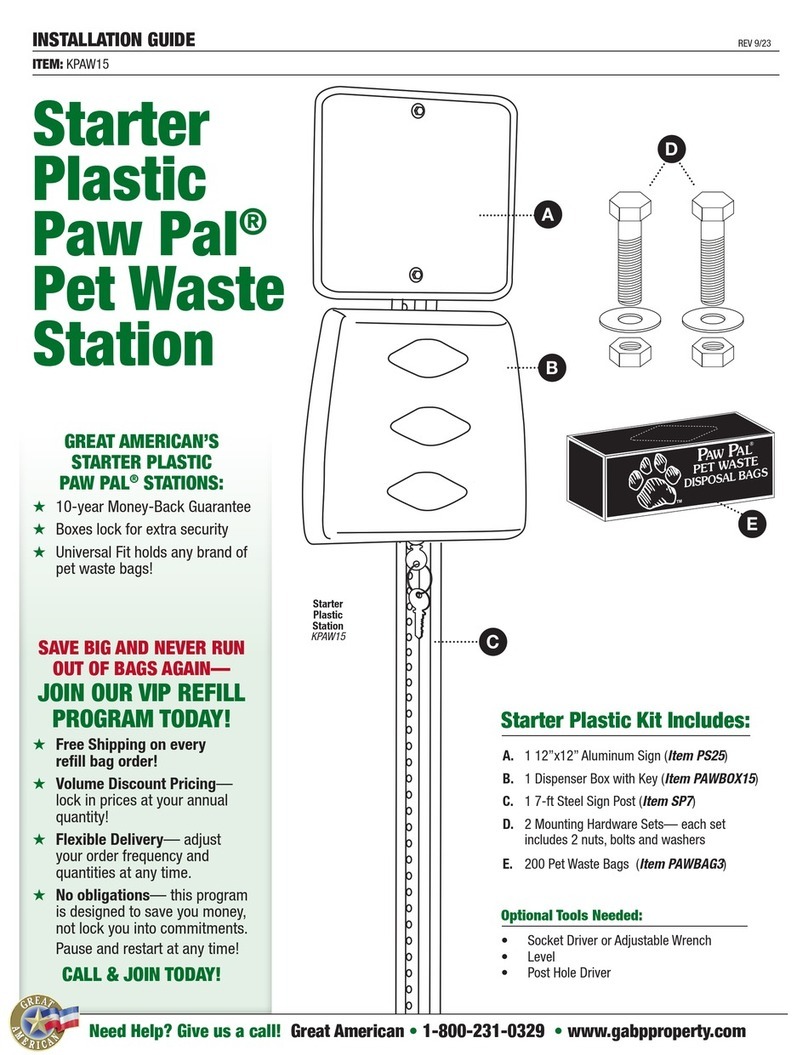 Great American Starter Plastic Paw Pal KPAW15 installation guide