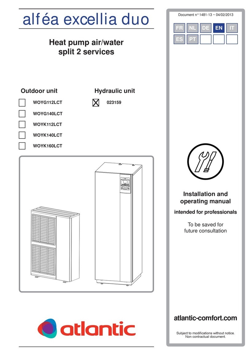 Atlantic 023159 Installation and operating manual Atlantic 023159 Installation and operating manual