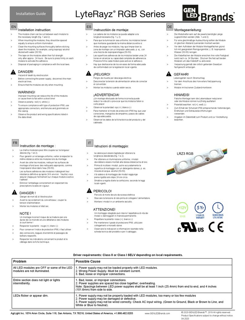 GENLED LyteRayz RGB Series installation guide