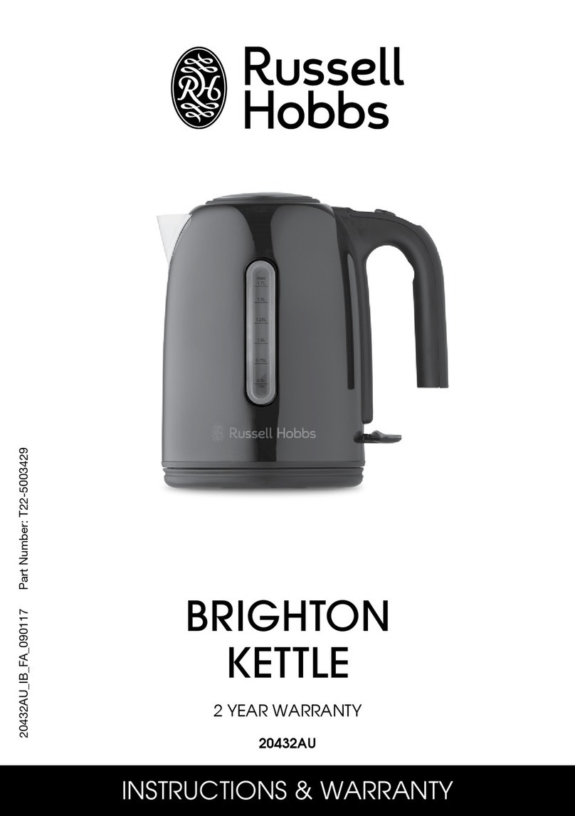 Russell Hobbs BRIGHTON 20432AU Installation instructions manual Russell Hobbs BRIGHTON 20432AU Installation instructions manual