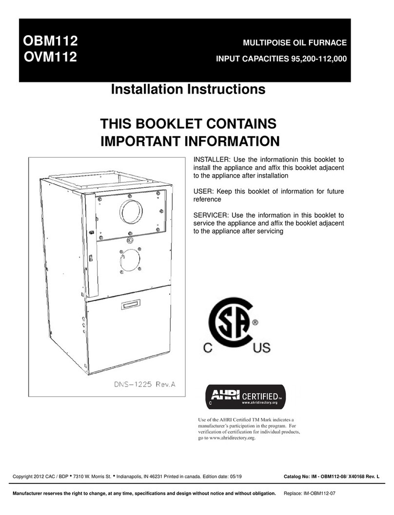 Bryant OBM112 User manual