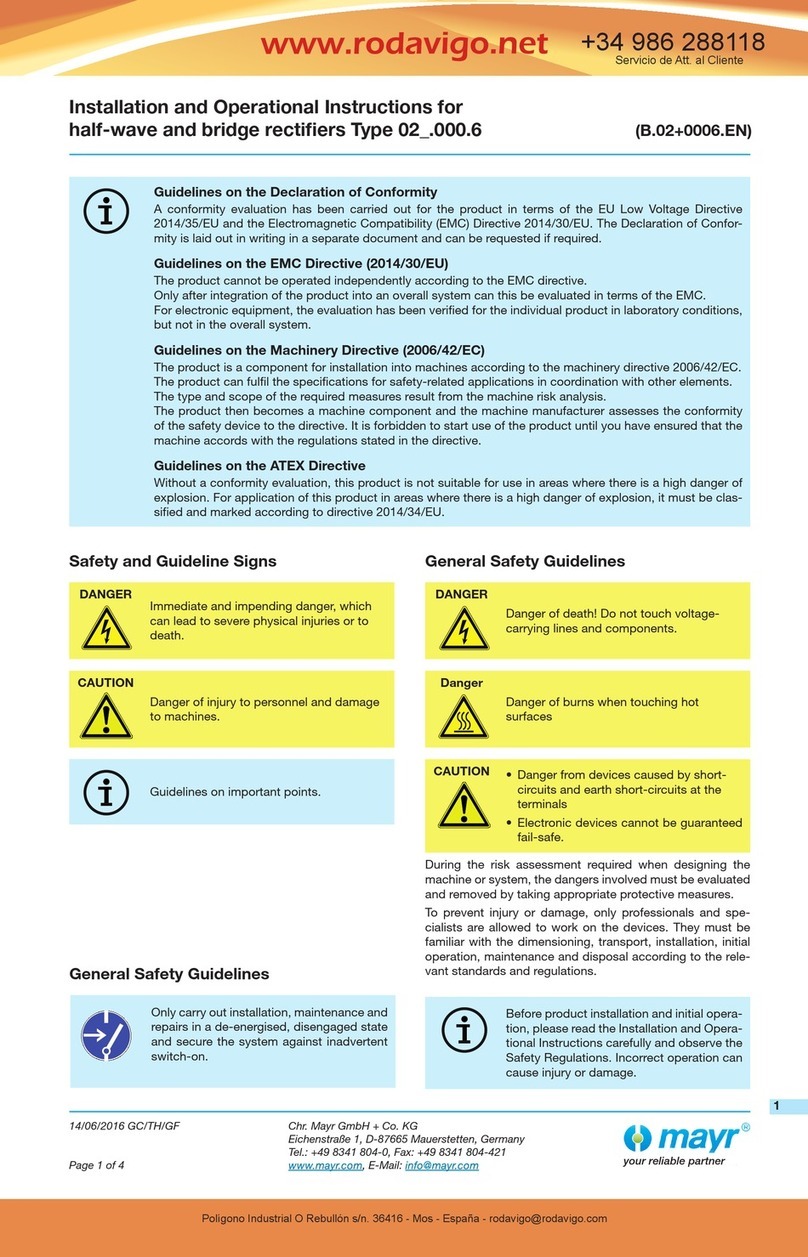 Mayr 0802459 Installation and operational instructions
