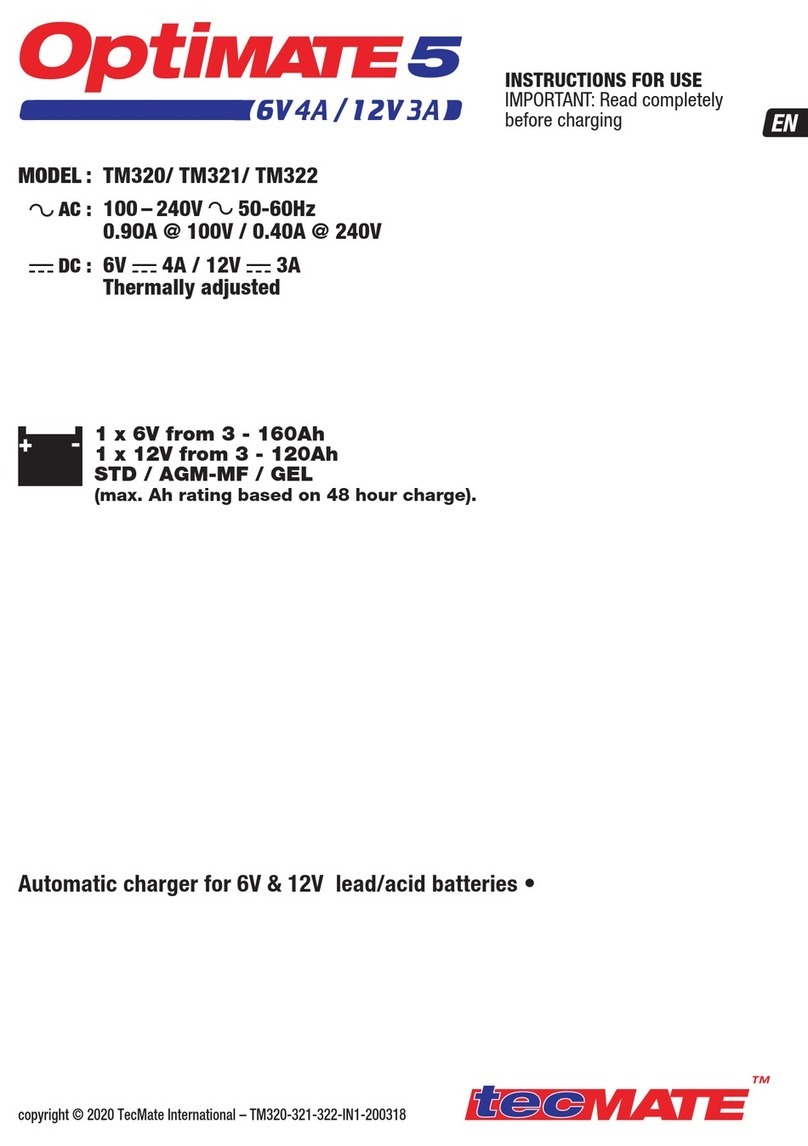 TecMate Optimate 5 Silver Series User manual