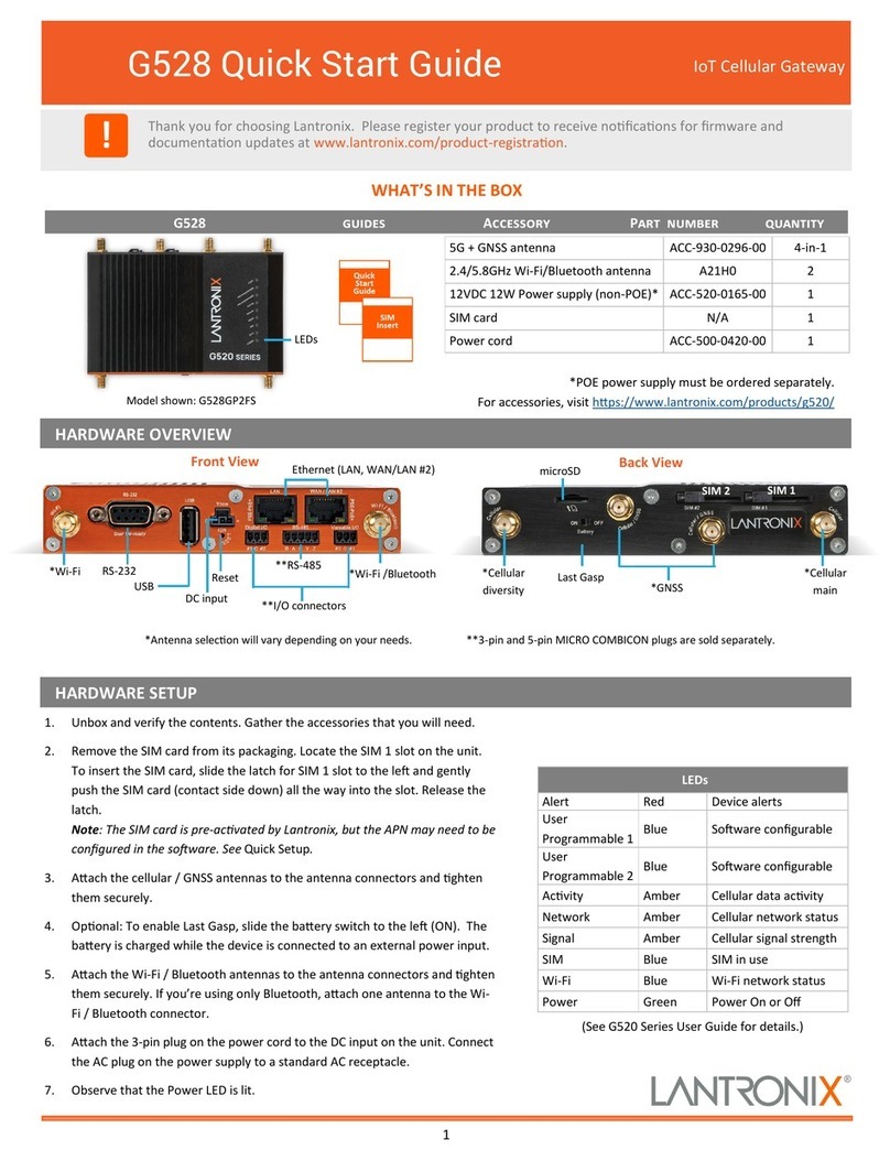 Lantronix G528 quick start guide Lantronix G528 quick start guide